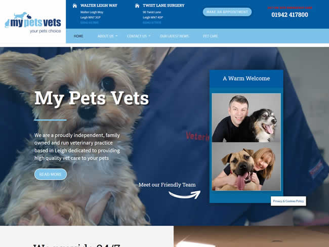 My Pets Vets Ltd Leigh website